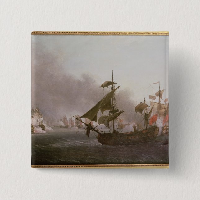 Naval Combat off the Isle of Grenada 2 Inch Square Button (Front)