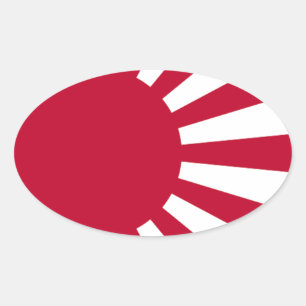 Naval Ensign of Japan - Japanese Rising Sun Flag Oval Sticker