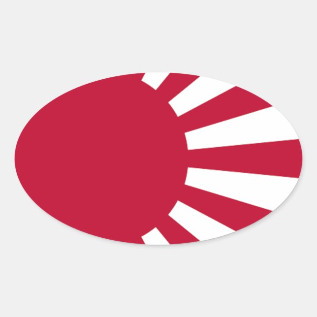 Naval Ensign of Japan - Japanese Rising Sun Flag Oval Sticker (Front)