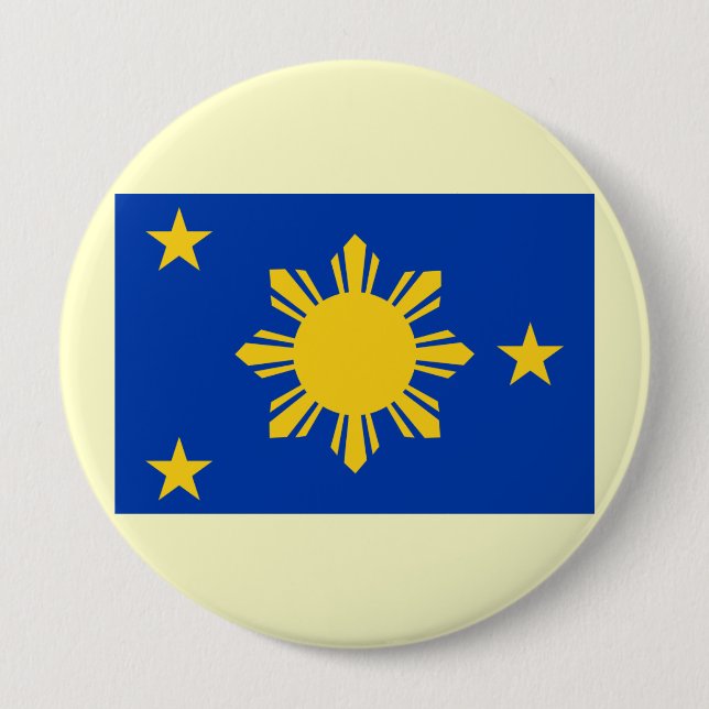 Naval Jack the Philippines, Philippines 4 Inch Round Button (Front)