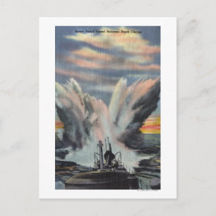 Naval Patrol Vessel Releases Depth Charge Postcard