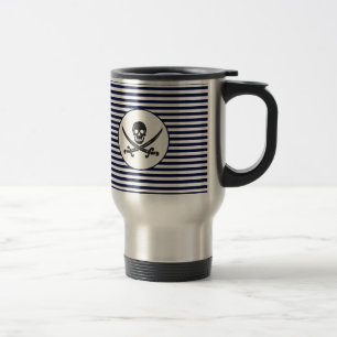 Naval Pirate Skull and cross bones Travel Mug
