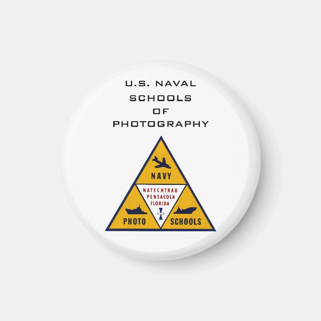 Naval Schools of Photography (Colour) Round Magnet (Front)