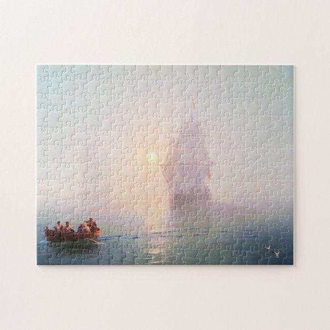 Naval Ship Ivan Aivazovsky seascape waterscape sea Jigsaw Puzzle (Horizontal)