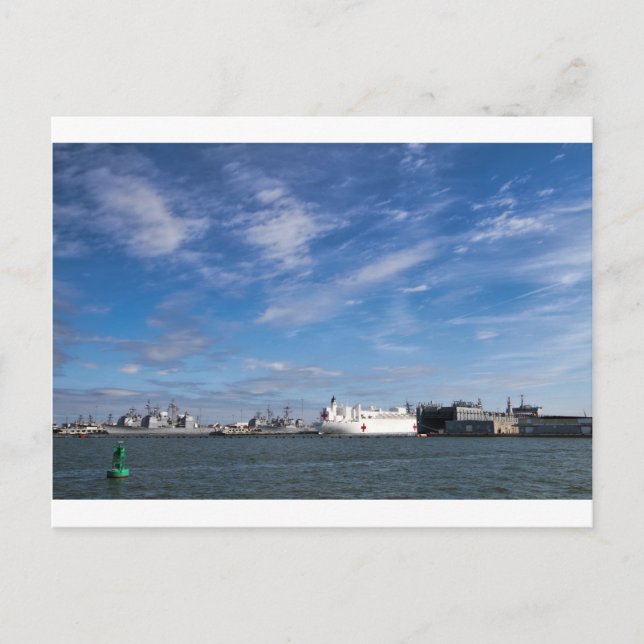 Naval Ships Norfolk Virginia Postcard (Front)