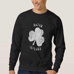 Navan Meath Ireland Vintage Shamrock Distressed Lo Sweatshirt