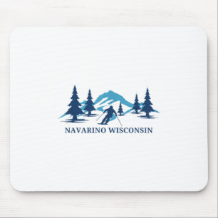Navarino Wisconsin Ski Resort Skiing Skier _1  Mouse Pad