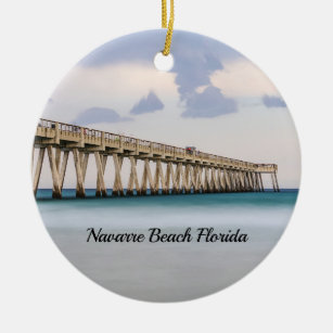 Navarre Beach Fishing Pier Circle Ornament