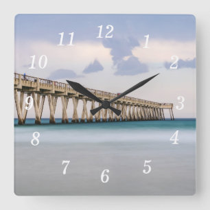 Navarre Beach Fishing Pier Wall Clock