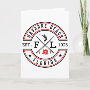 Navarre Beach Florida Fl Retro Surfer Beach Front  Card