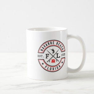 Navarre Beach Florida Fl Retro Surfer Beach Front  Coffee Mug
