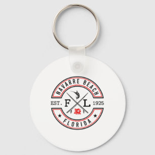 Navarre Beach Florida Fl Retro Surfer Beach Front  Keychain
