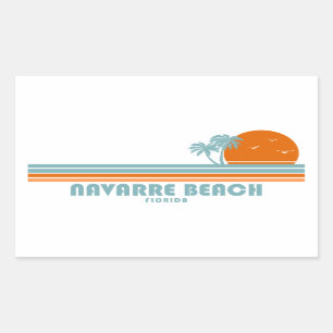 Navarre Beach Florida Sun Palm Trees Sticker