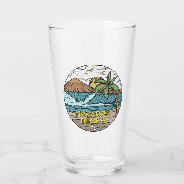 Navarre Beach Florida Vintage Glass (Front)