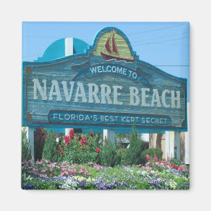 Navarre Beach, Florida, Welcome Sign Photo Magnet