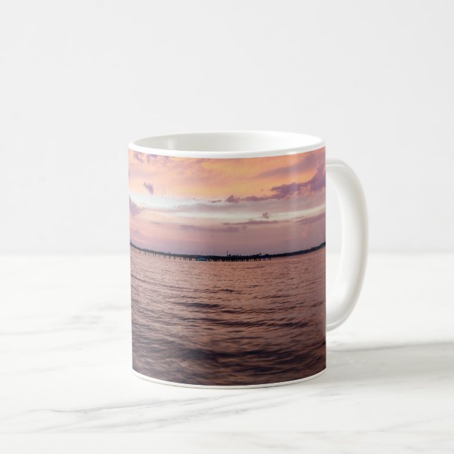 Navarre Beach Magic Hour Purple Sunset Coffee Mug (Front Right)