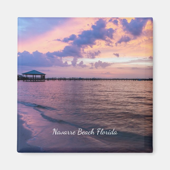 Navarre Beach Magic Hour Purple Sunset Magnet (Front)