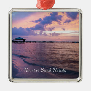 Navarre Beach Magic Hour Purple Sunset Ornament