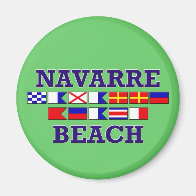 Navarre Beach Round Magnet (Front)
