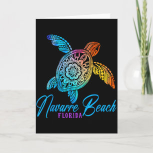 Navarre Beach Tie Dye Sea Turtle Florida Vacation  Card