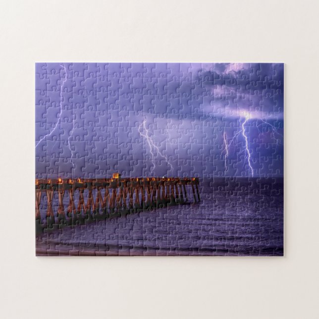 Navarre Florida Lightning Storm Jigsaw Puzzle (Horizontal)