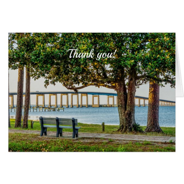 Navarre Park Bench and Bridge Thank you Card (Front Horizontal)