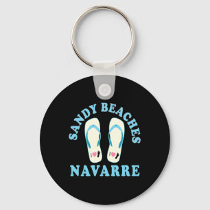 Navarre Vacation Sandy Beaches I Heart Flip Flops Keychain