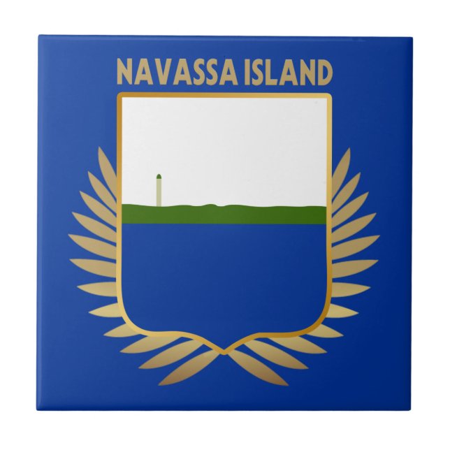Navassa Island Flag Shield Tile (Front)