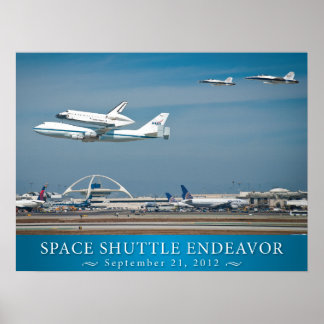 Navette spatiale Endeavor avec poster à jets 24x18