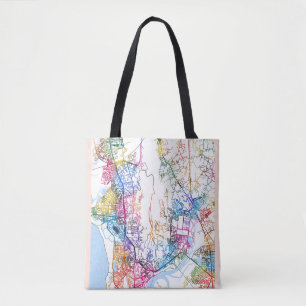 Navi Mumbai Maharashtra City Map Tote Bag