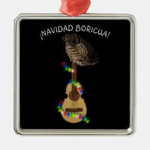 Navidad Boricua Cuatro Puertorriqueno  Metal Ornament