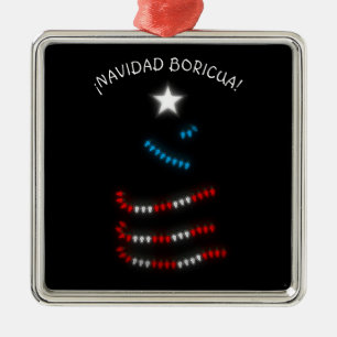 Navidad Boricua Puerto Rico Merry Xmas  Metal Ornament