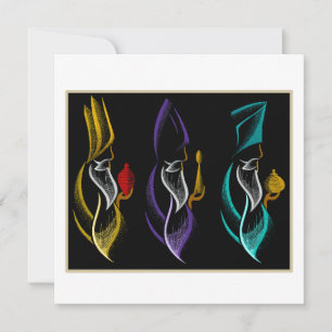 Navidad Reyes Magos estilo bordado Holiday Card