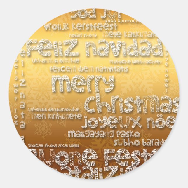Navidad Salutation internationale R Sticker (Devant)