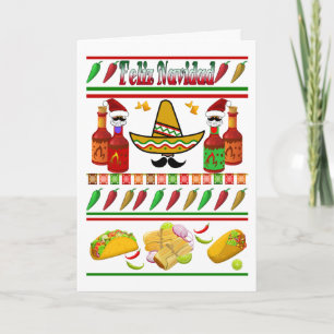Navidad Ugly Sweater Pattern Christmas Card