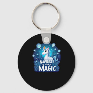 Navigate Your Magic Unicorn Sticker Keychain