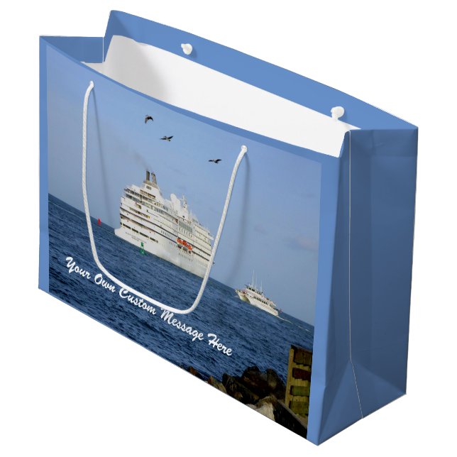 Navigating the Seas Personalized Large Gift Bag (Front Angled)