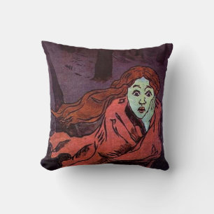 Navigating Trauma Face Of Fear Throw Pillow