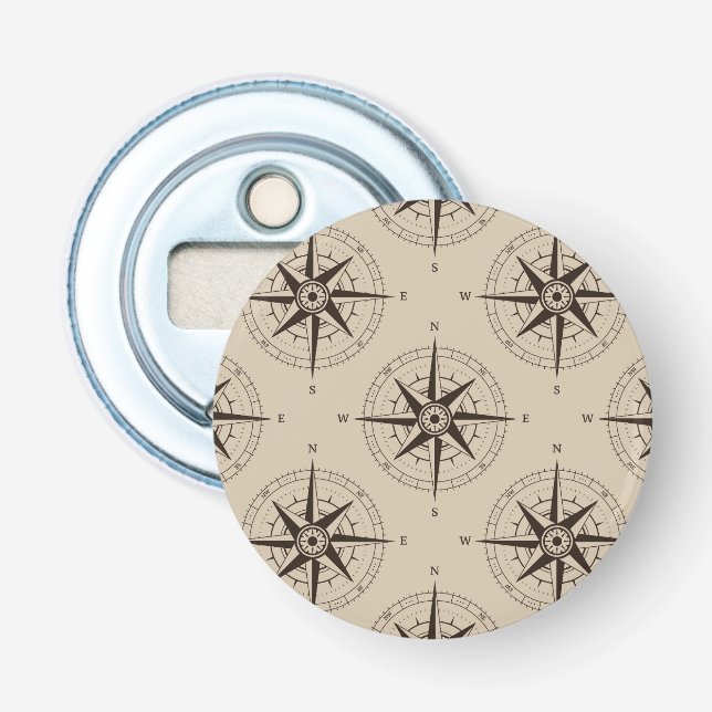 Navigation Compass Pattern Bottle Opener (Front)