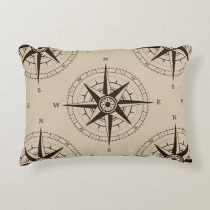 Navigation Compass Pattern Decorative Pillow