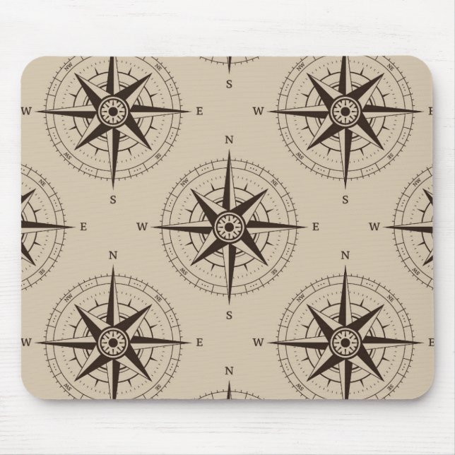 Navigation Compass Pattern Mouse Pad (Front)