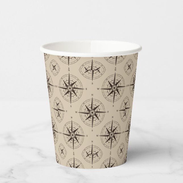 Navigation Compass Pattern Paper Cups (Left)