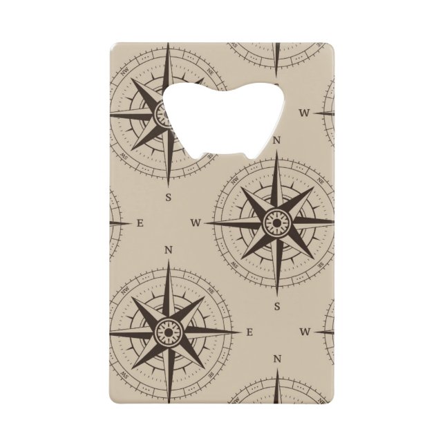 Navigation Compass Pattern Wallet Bottle Opener (Front)