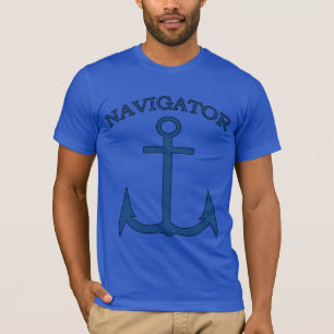 Navigator Blue Anchor  Mens T-shirt