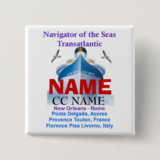 NAVIGATOR OF THE SEAS NAME TAG BUTTON (Front)