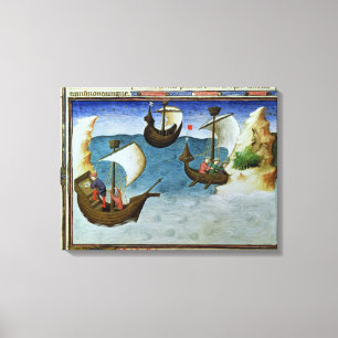 Navigators using an astrolabe canvas print