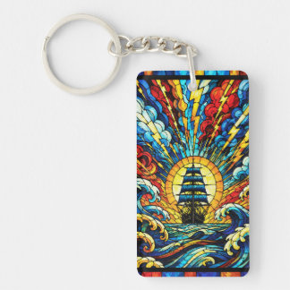 Navire naviguant à travers la tempête