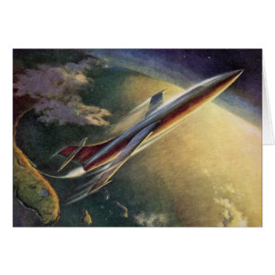 Navire spatial de science-fiction vintage Avion Te