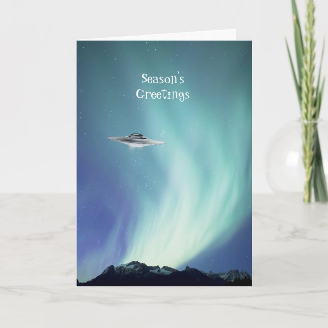 Navire spatial UFO avec carte de vacances Northern (Devant)