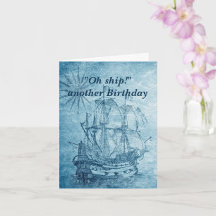 Navire vintage Anniversaire drôle pour Lui Carte
